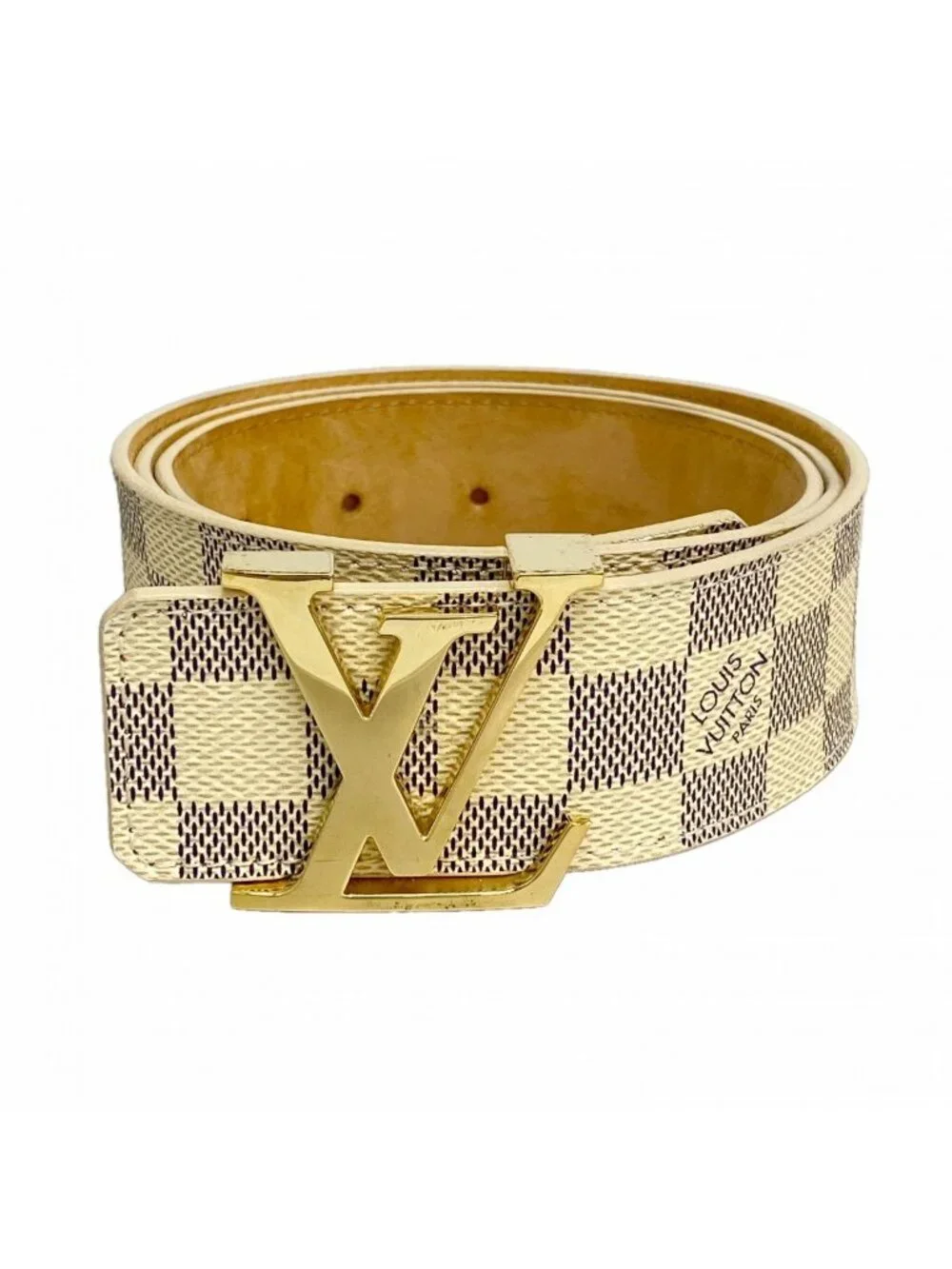 Louis Vuitton Belt Damier Azur Ceinture LV Initial White